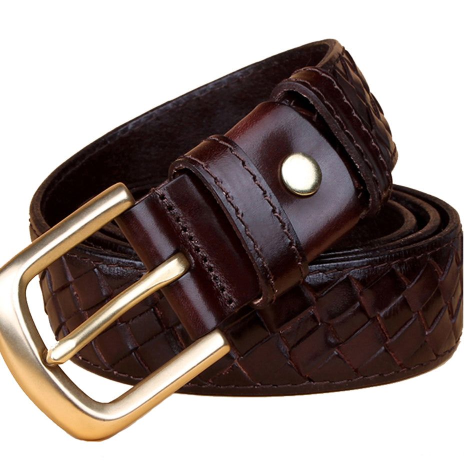 Knit Braided Leather Belt