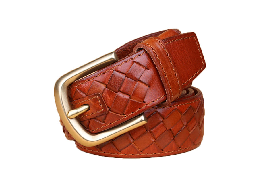 Knit Braided Leather Belt