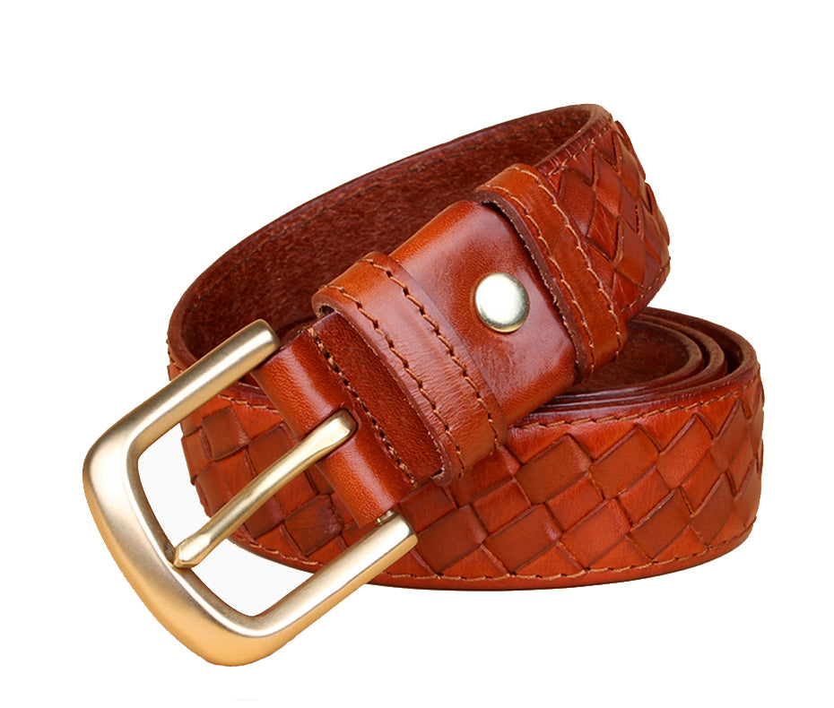 Knit Braided Leather Belt