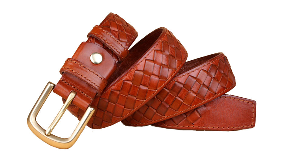 Knit Braided Leather Belt