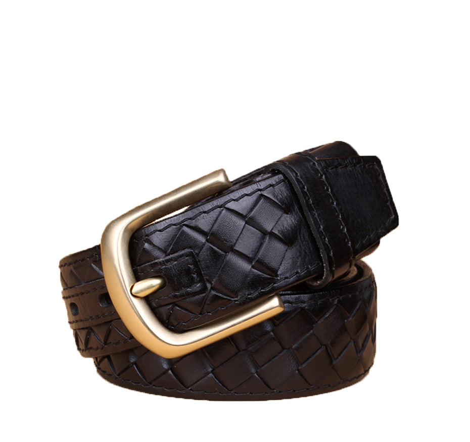 Knit Braided Leather Belt