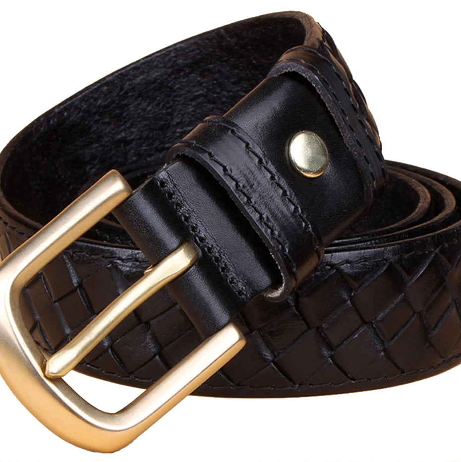 Knit Braided Leather Belt