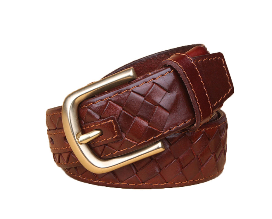 Knit Braided Leather Belt