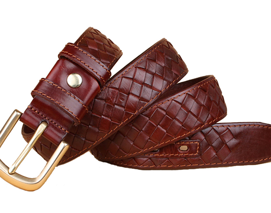 Knit Braided Leather Belt