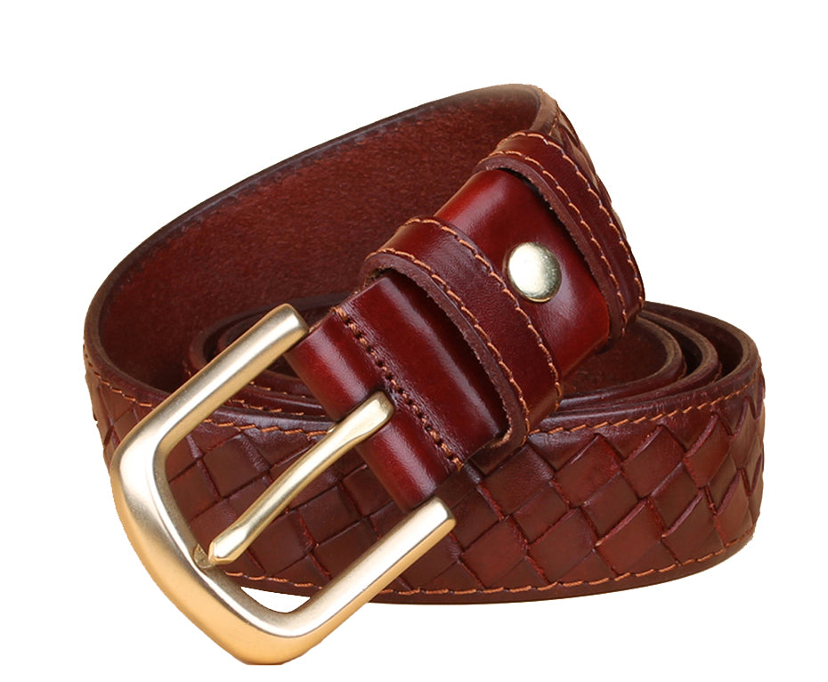 Knit Braided Leather Belt