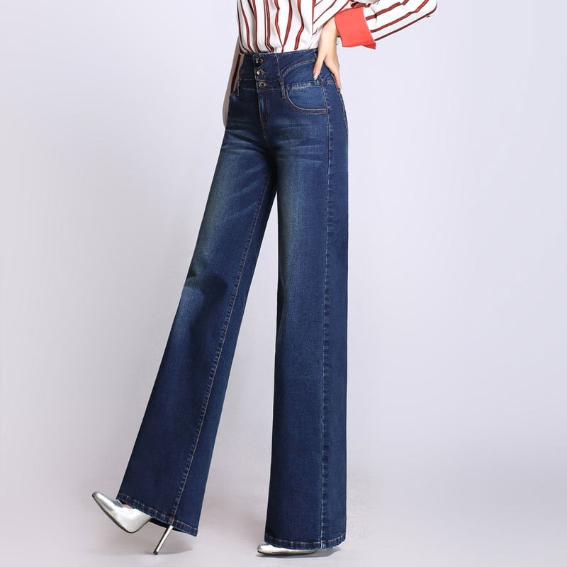 Vintage High Waist Wide Leg Denim Trouser