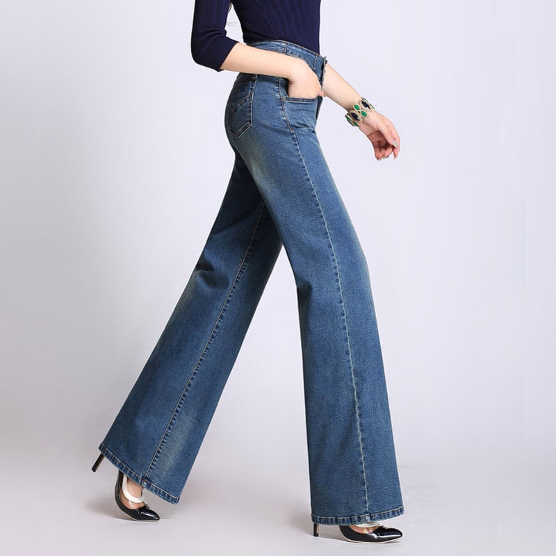 Vintage High Waist Wide Leg Denim Trouser