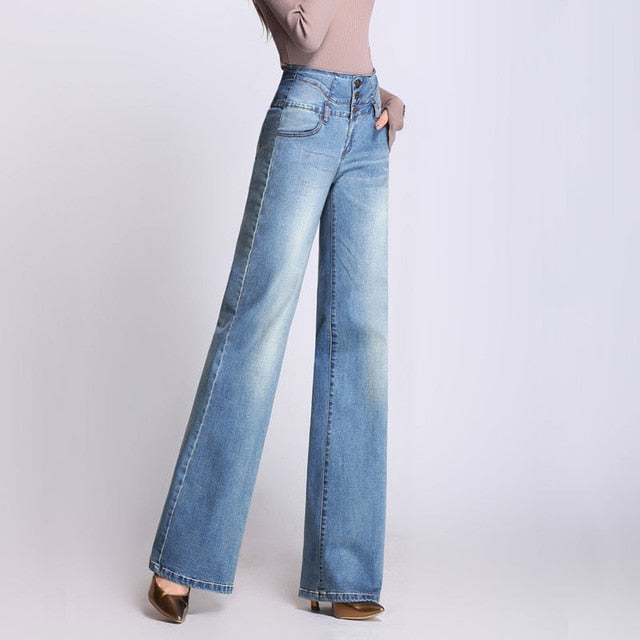 Vintage High Waist Wide Leg Denim Trouser