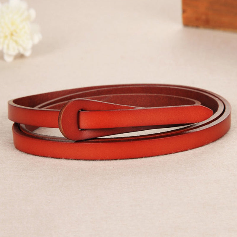 Skinny Adjustable Leather Belt