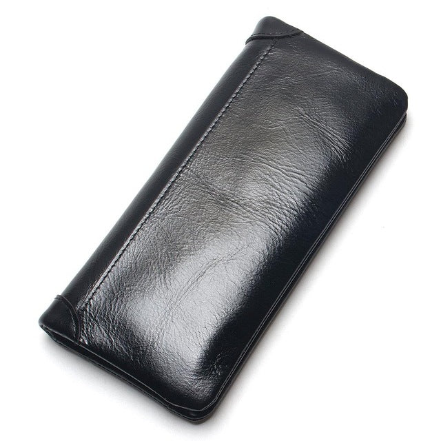 Oil Wax Genuine Leather Wallet  Clutch