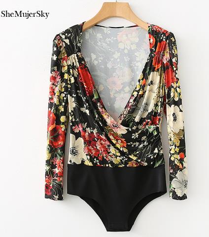 Vintage Floral V-Neck Bodysuit