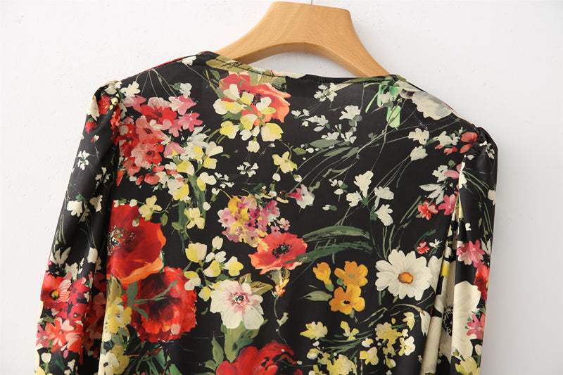 Vintage Floral V-Neck Bodysuit