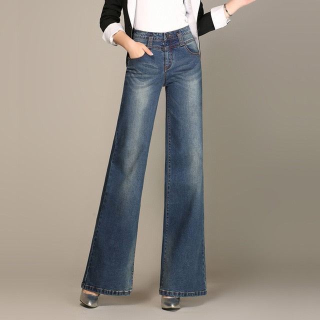 High Waist Straight Denim Trouser