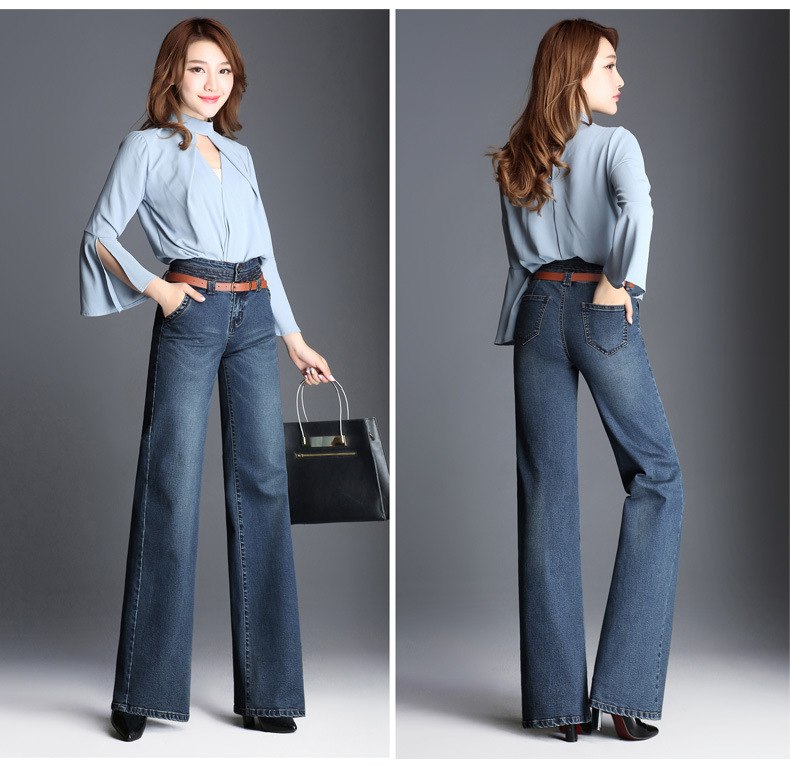 Wide Leg Denim Trouser