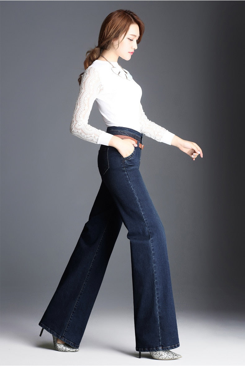 Wide Leg Denim Trouser