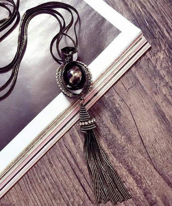 Tassel Water Drop Pendant Necklace