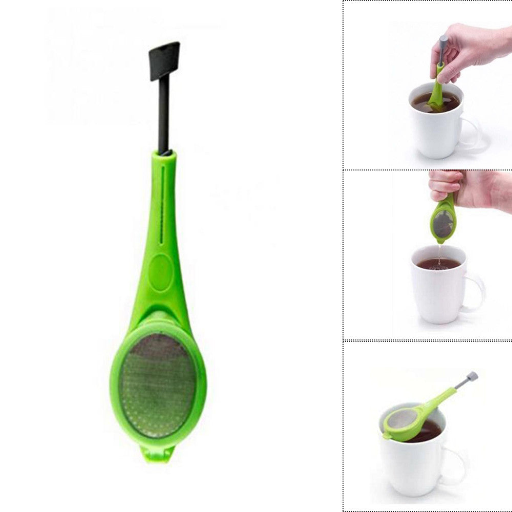 Portable Mini Style Tea Infuser Strainer Gadget Stir Press