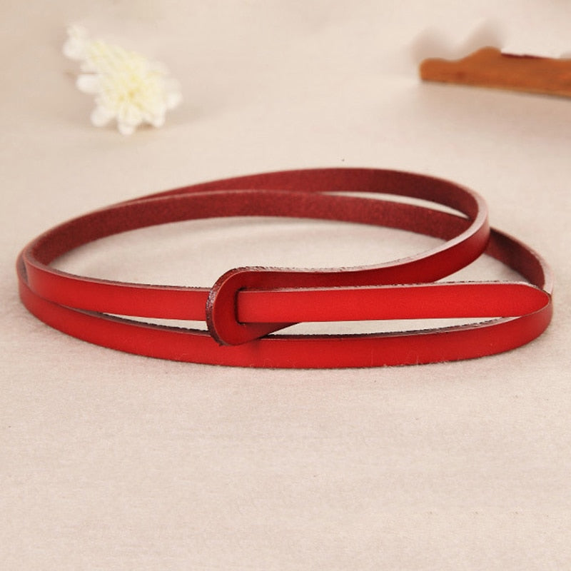 Skinny Adjustable Leather Belt