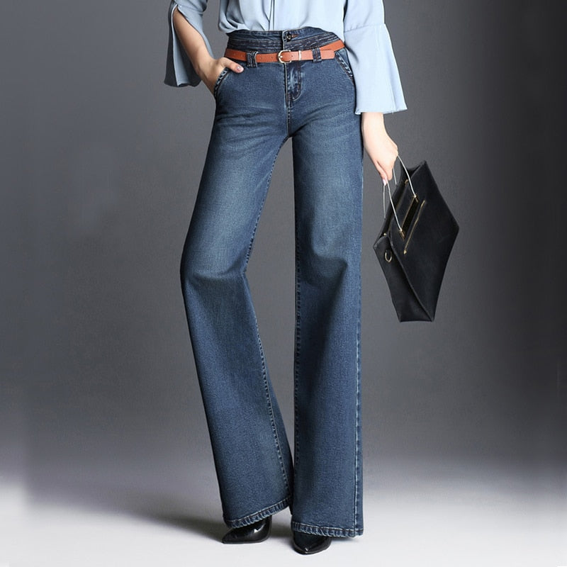 Wide Leg Denim Trouser