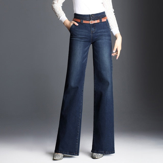 Wide Leg Denim Trouser