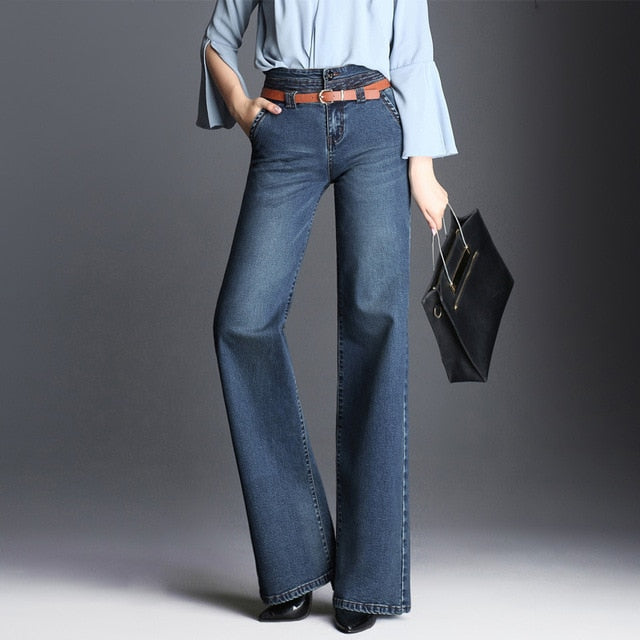 Wide Leg Denim Trouser