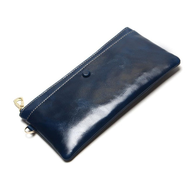 Slim Oil Wax Leather Wallet