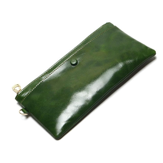 Slim Oil Wax Leather Wallet