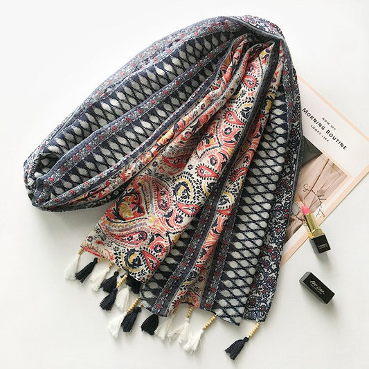 Cotton Western Hair Fringed Scarve