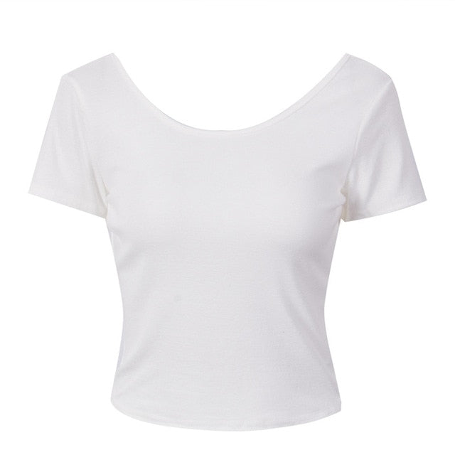 Backless Cap Sleeve Tshirt