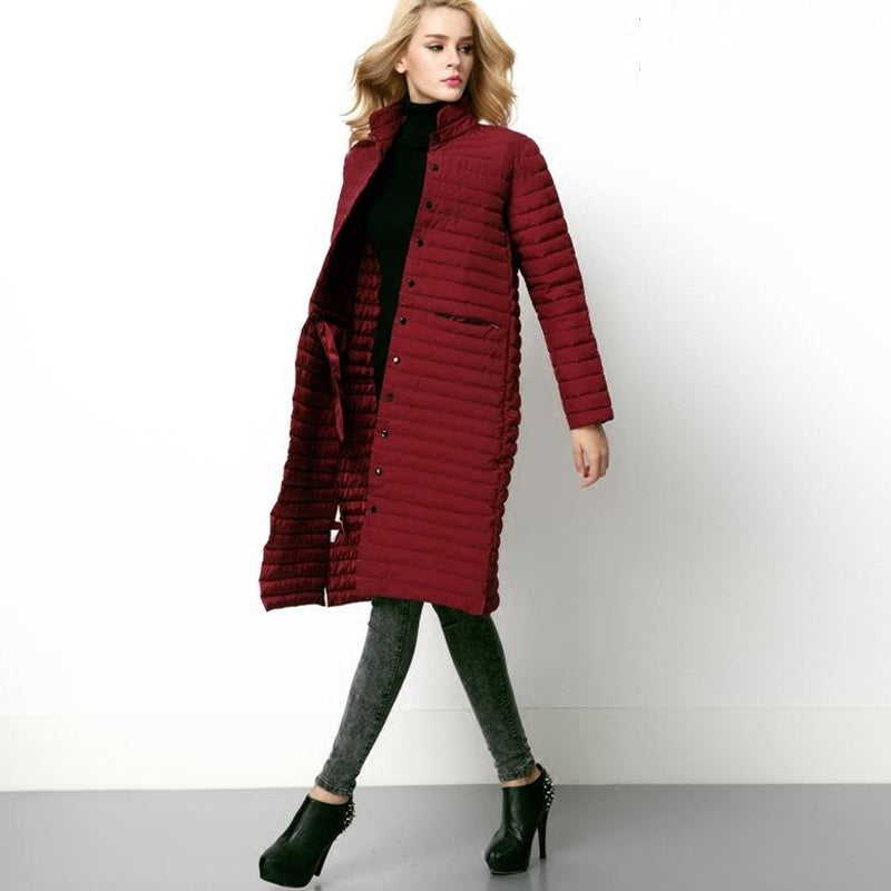 Long Waffle Parka Coat