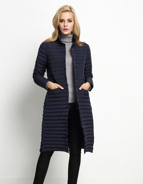 Long Waffle Parka Coat