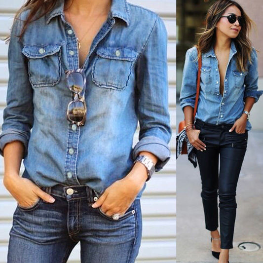 Classic Two Pockets Denim Shirt