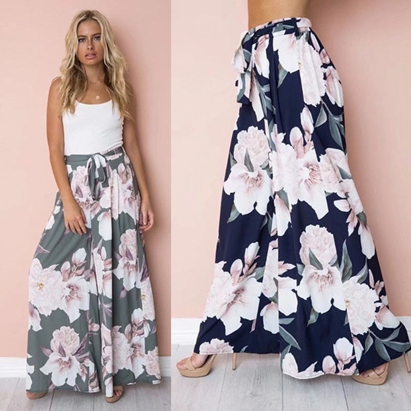 High Waist Floral Palazzo Pants