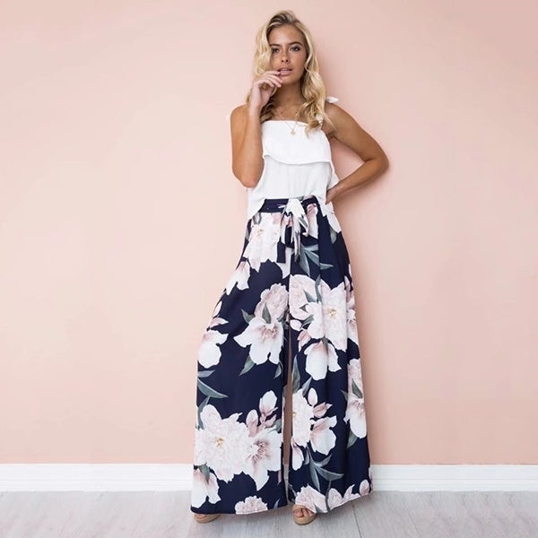 High Waist Floral Palazzo Pants