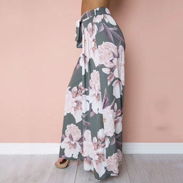 High Waist Floral Palazzo Pants