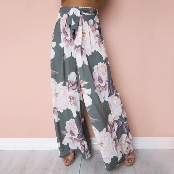 High Waist Floral Palazzo Pants