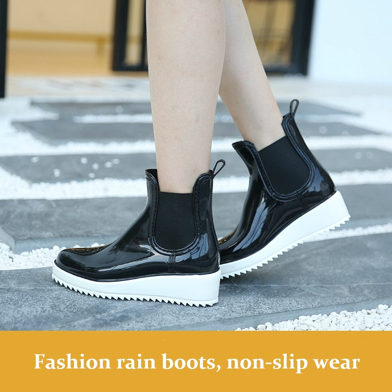 Wedge Ankle Rain Boots